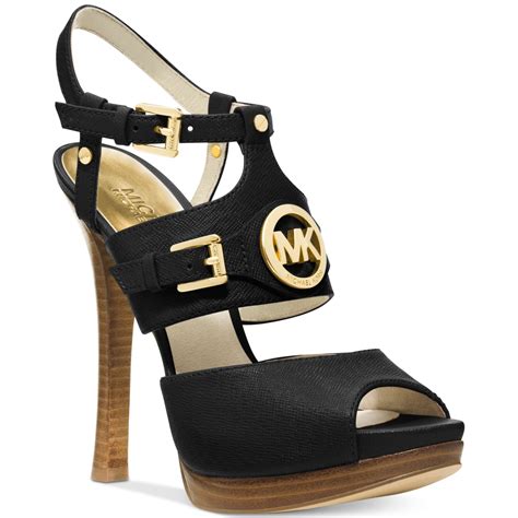 michael kors sandals black strap platform|michael kors closed toe sandals.